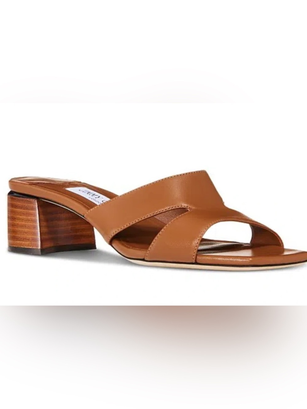 Jimmy Choo Ellison 45 Block Heel Brown Leather Mule/Slide NEW